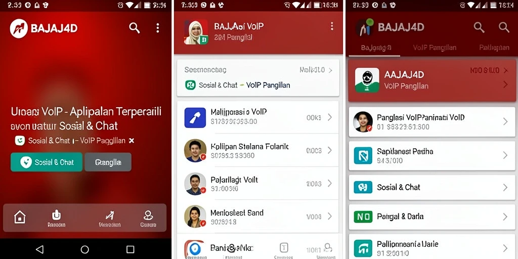 Antarmuka pengguna BAJAJ4D yang intuitif untuk VoIP Panggilan.