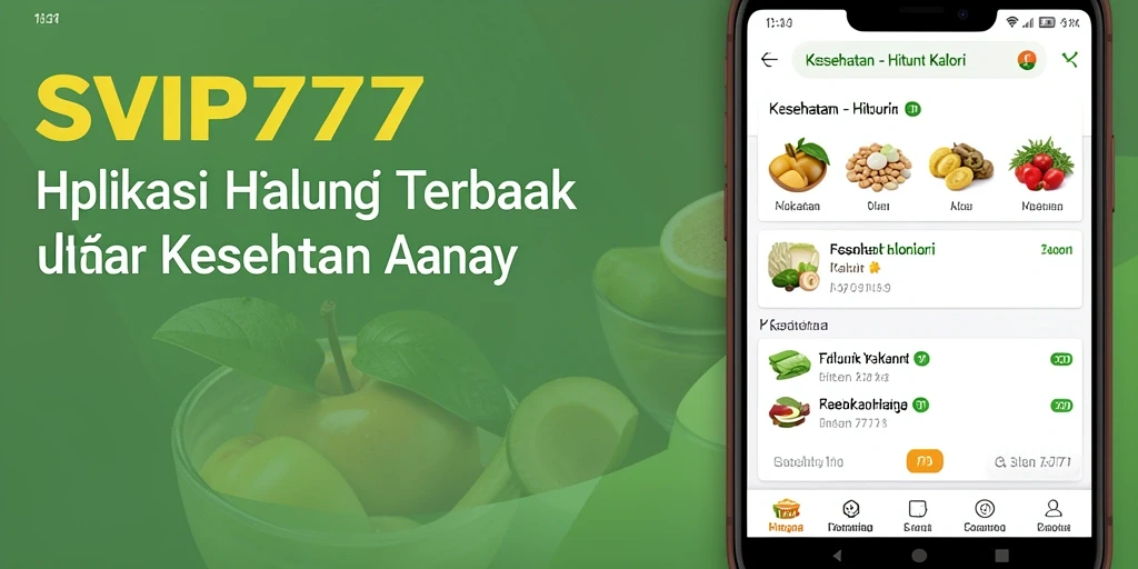 Tampilan antarmuka aplikasi SVIP777 untuk hitung kalori dengan grafis yang menarik.